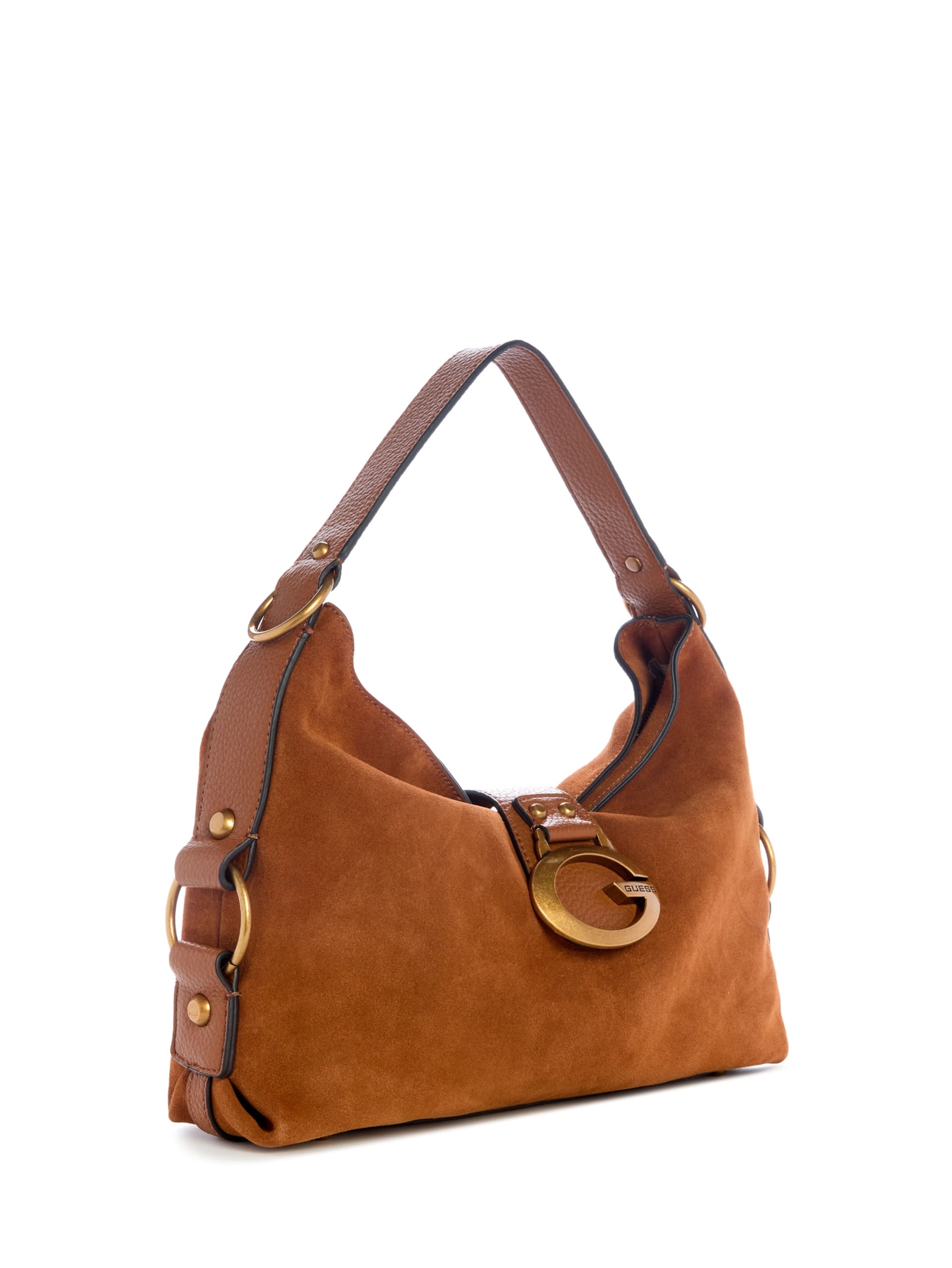 Bolsa de ombro Camden em camurça