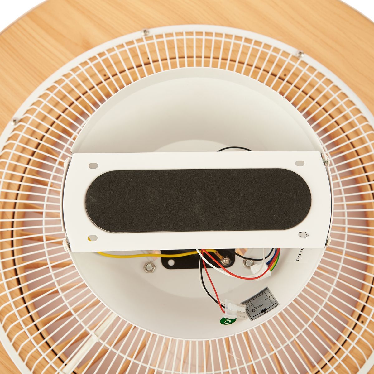 Plafondventilator hout print met ster effect 60cm incl. LED dimbaar met afstandsbediening - Climo
