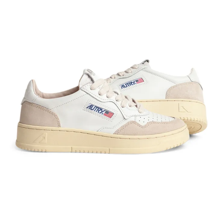 Autry Baskets Medalist Low Cuir/Suède | Blanc