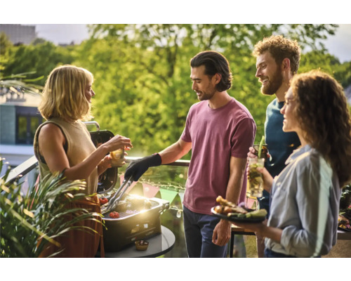 Weber Lumin Compact 2200 W elektrische grill, zwart, inclusief dekselthermometer, vetopvangbak, grillrooster en netsnoer.
