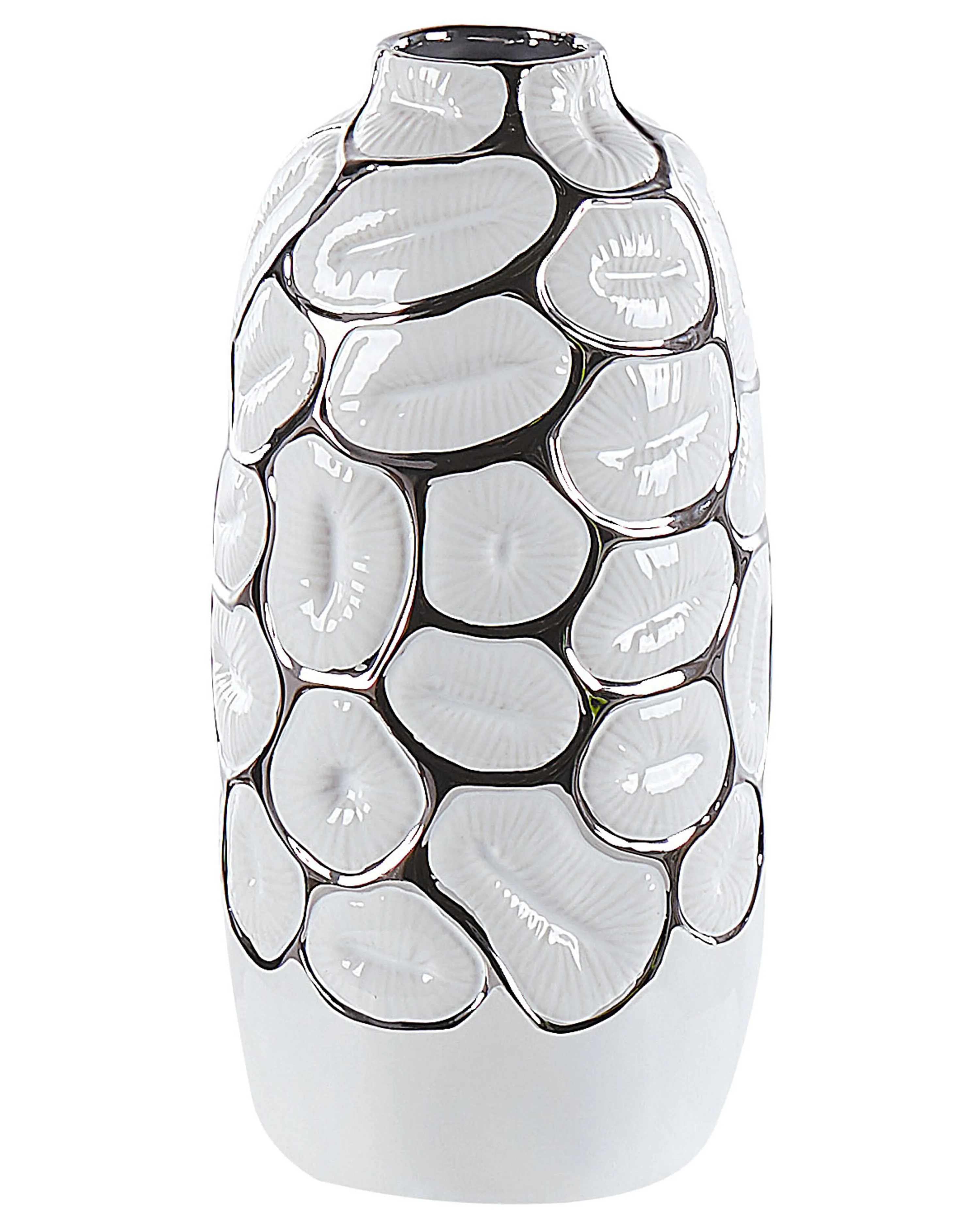 Decoratieve vaas CENABUM Steengoed 34 cm Wit