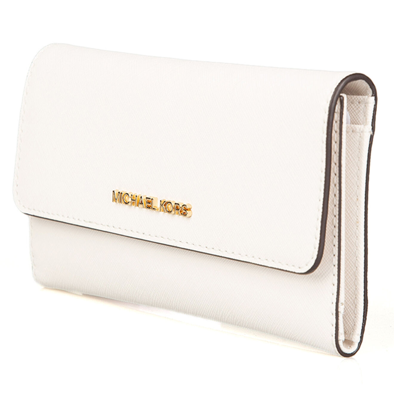 Michael Kors Portefeuille en Cuir Jet Set Travel blanc - 19x10 cm