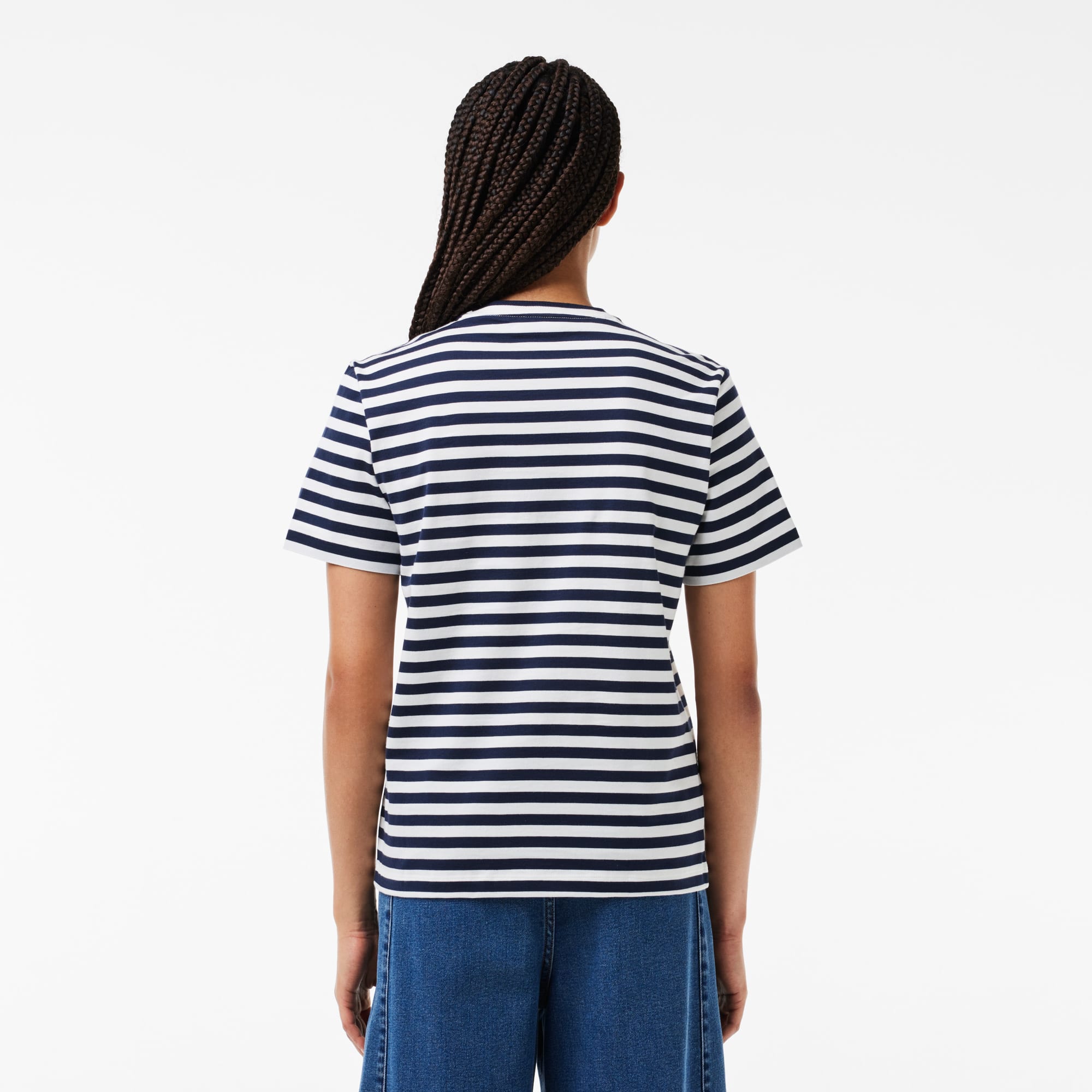 T-shirt femme loose fit Lacoste à rayures en jersey de coton T-Shirts - Bleu - Lacoste - Femme