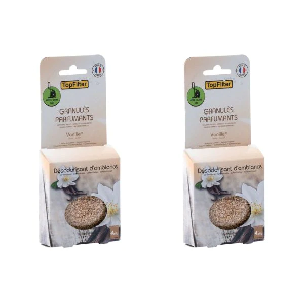 Lot de 2 x 4 Sachets de granulés de parfum pour aspirateur à la vanill