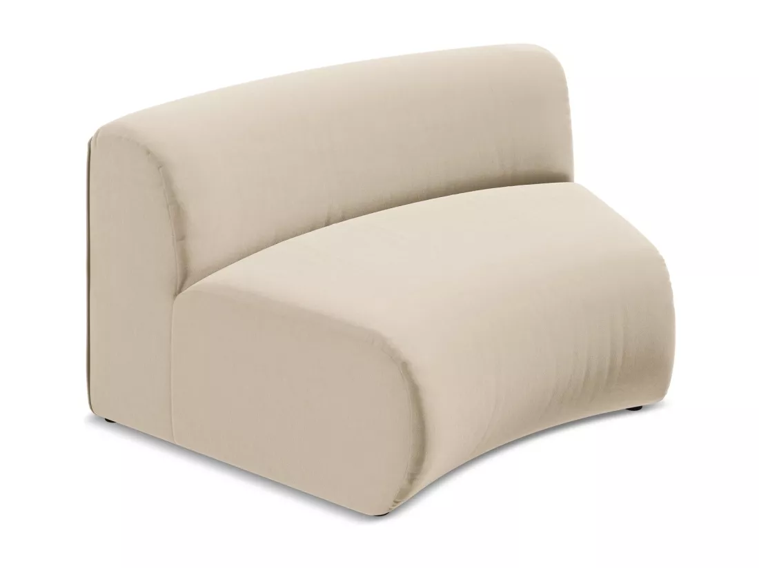 Fauteuil d'angle pour canapé modulable en velours - beige clair - EKAHI