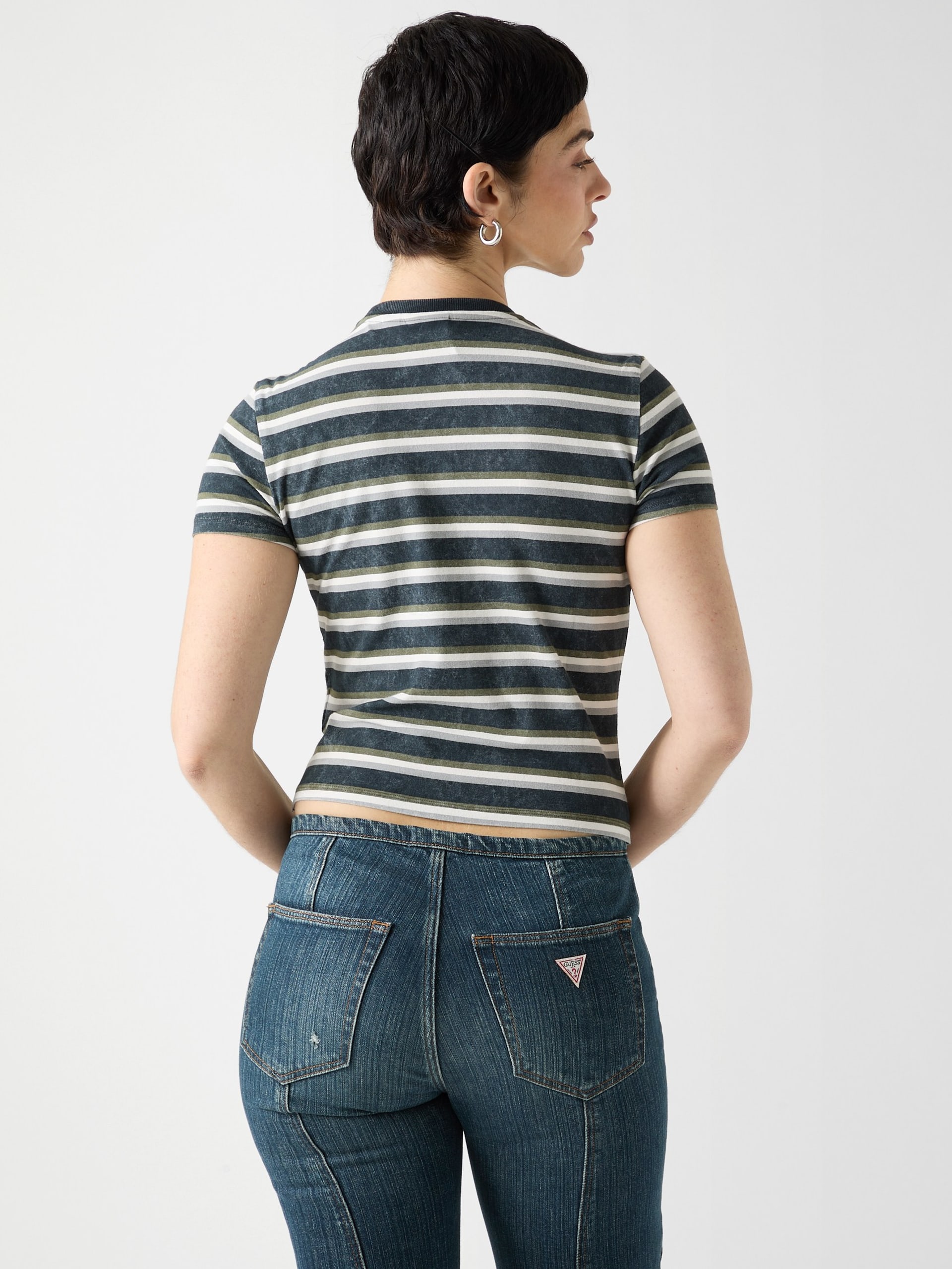 Camiseta infantil listrada ecológica GUESS Originals