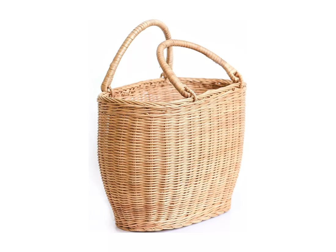 Panier en rotin avec poignées - Keray Naturel