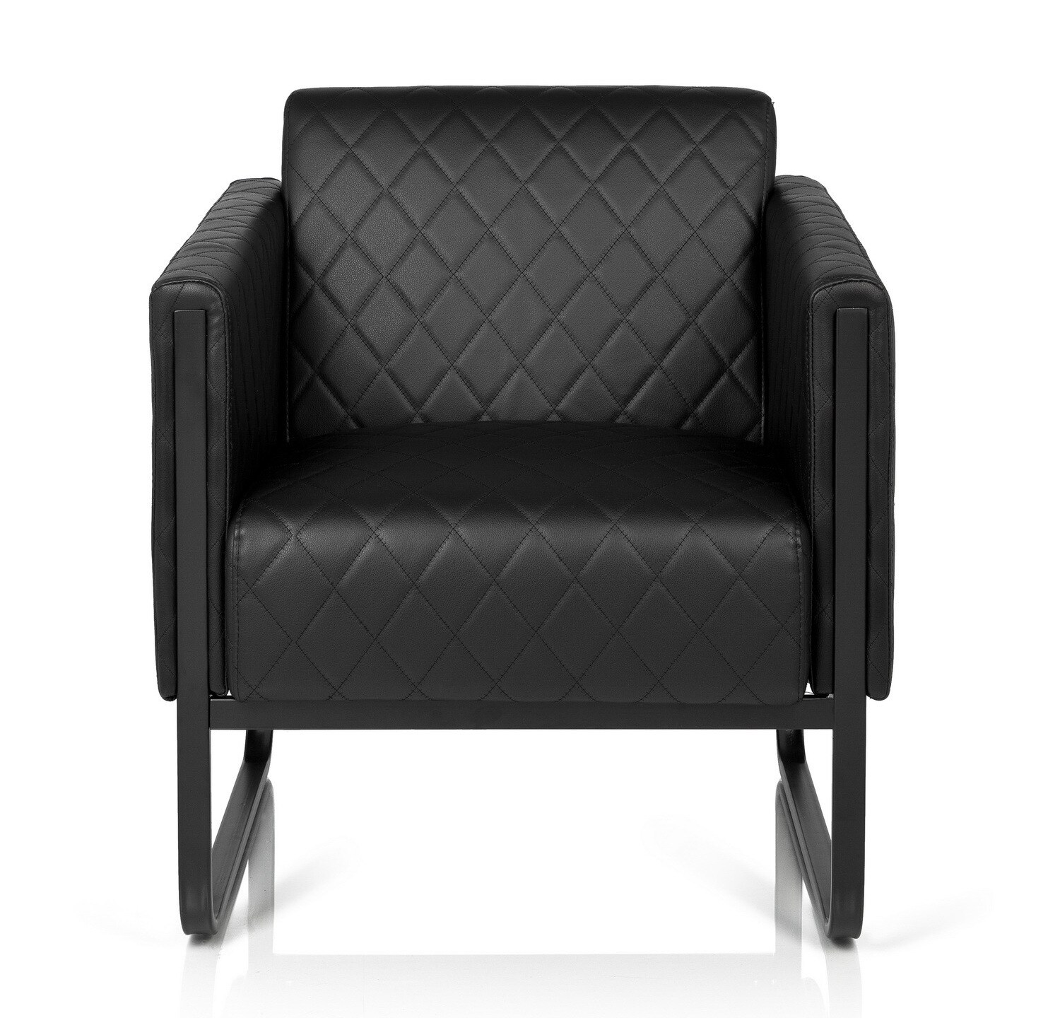 Polstersessel ARUBA BLACK Kunstleder mit Armlehnen hjh OFFICE