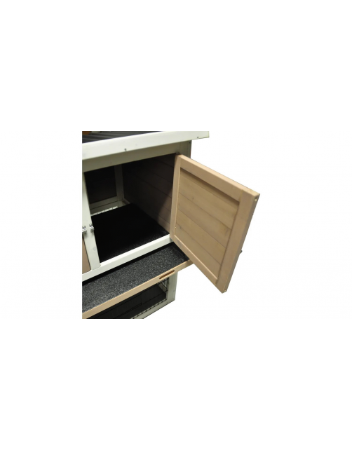 Flamingo Konijnenhok Floret Urban - Dierenverblijf - 165x62x92 cm Beige Wit