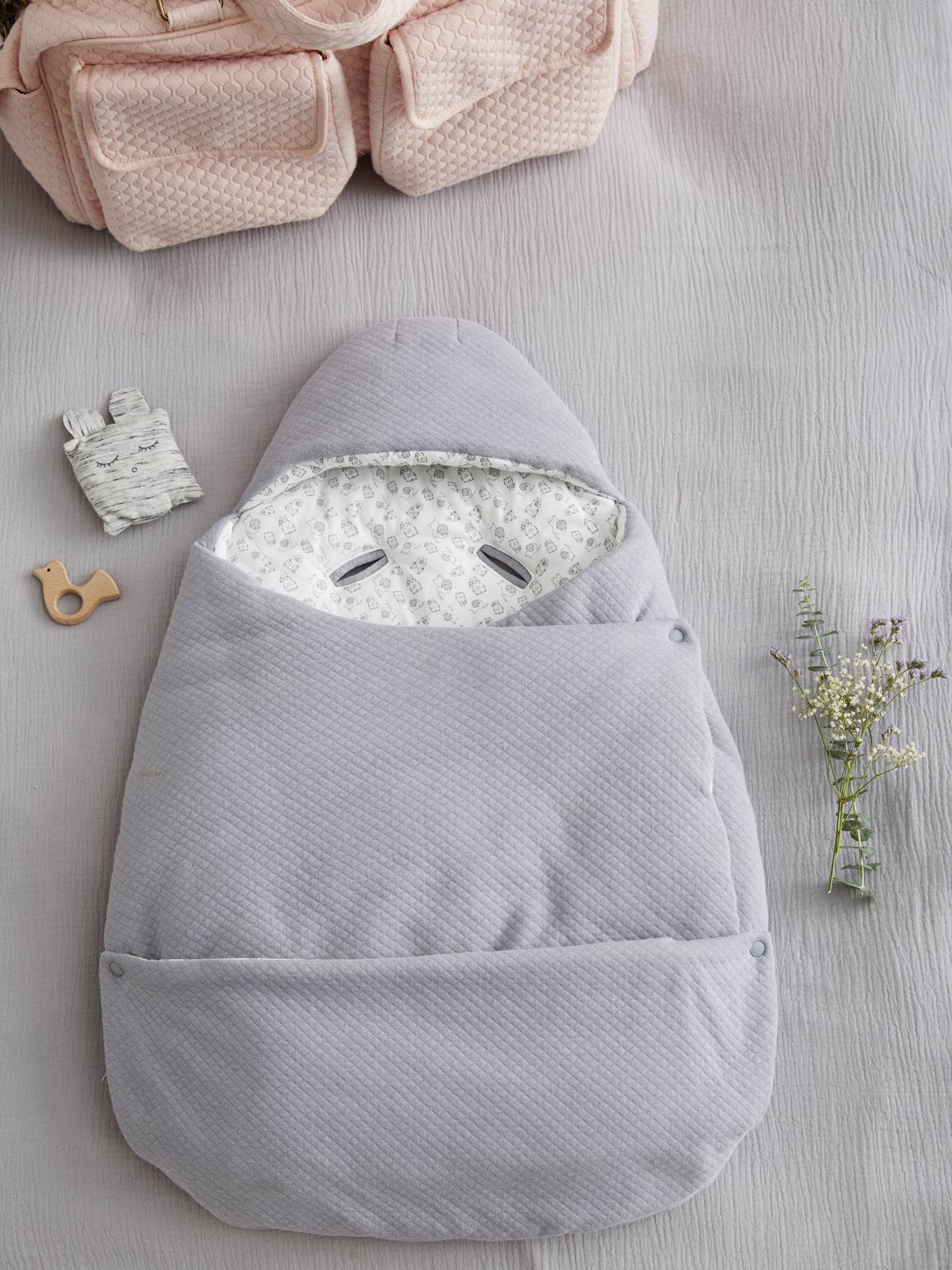 Saco de dormir conversível 2 em 1 para bebês, cinza