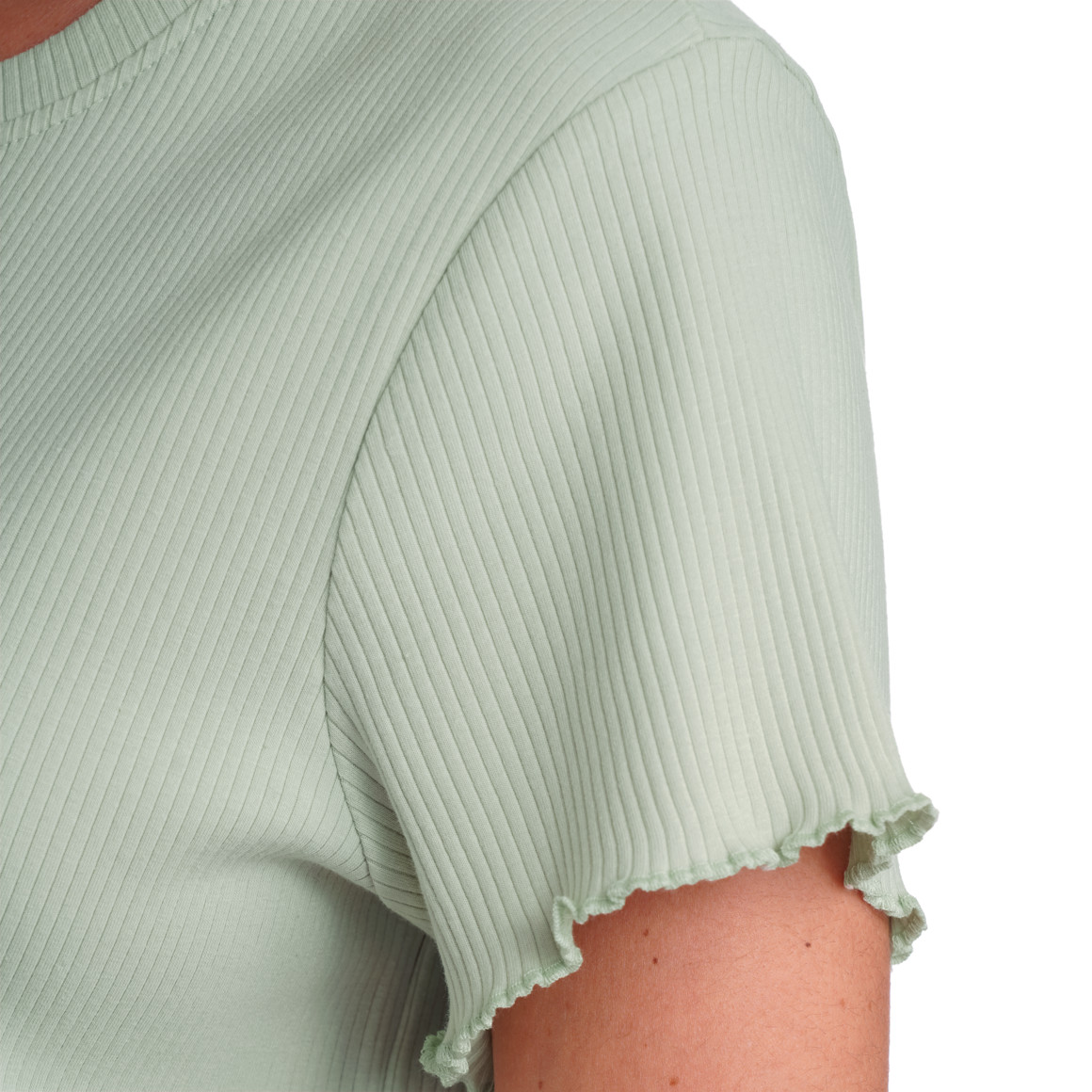 Gina Benotti Damen Schlafshirt mit Rippstruktur hellgrün