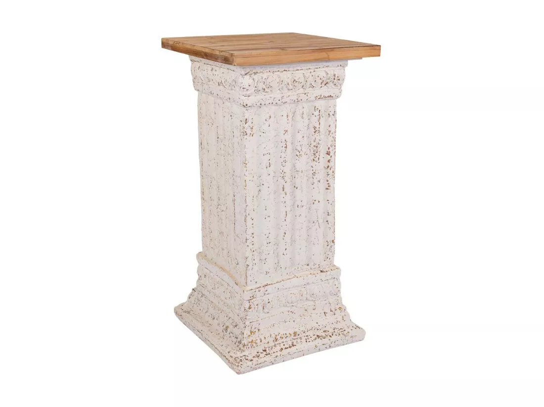 Socle en bois sculpté blanc 40x40x76.5h
