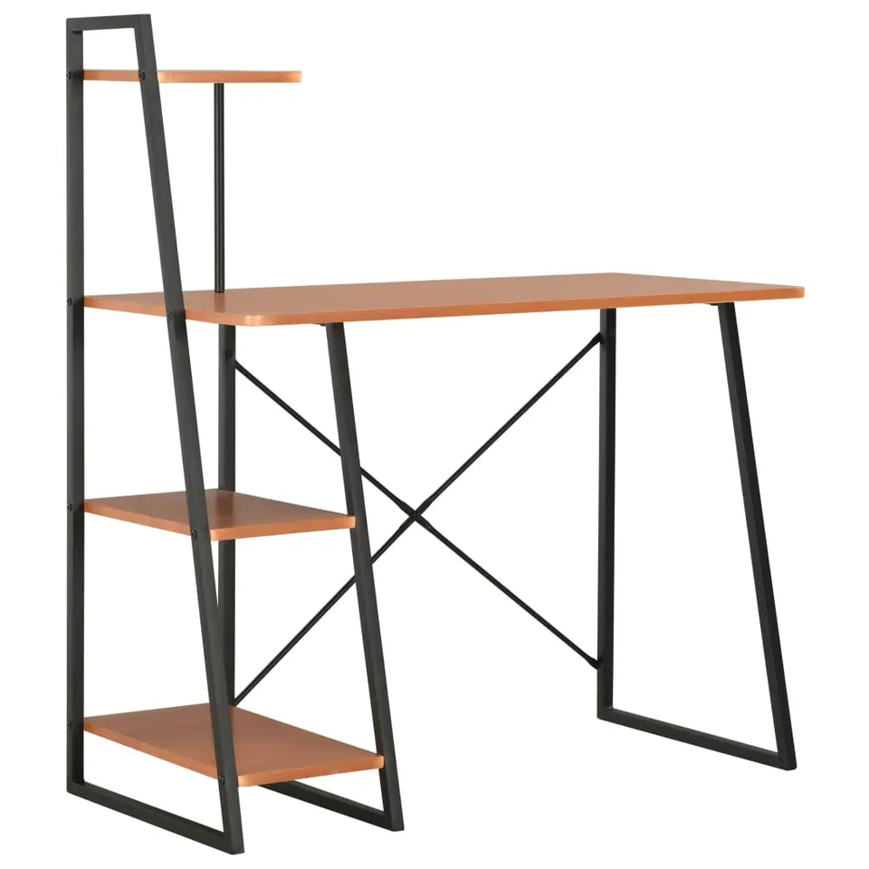 vidaXL - Bureau - Bruin - Bewerkt hout