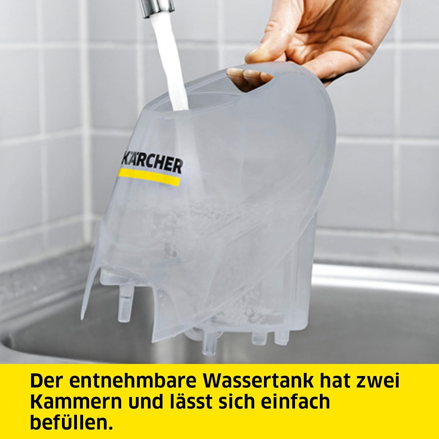 Kärcher Dampfreiniger SC 4 EasyFix, Dampfdruck: 3,5 bar, Aufheizzeit: 4 min., Leistung: 2.000 W, Flächenleistung: 100 m², 2-Tank-System: 0,5 l + 0,8 l, mit Bodenreinigungsset EasyFix, Düsen und Bezüge