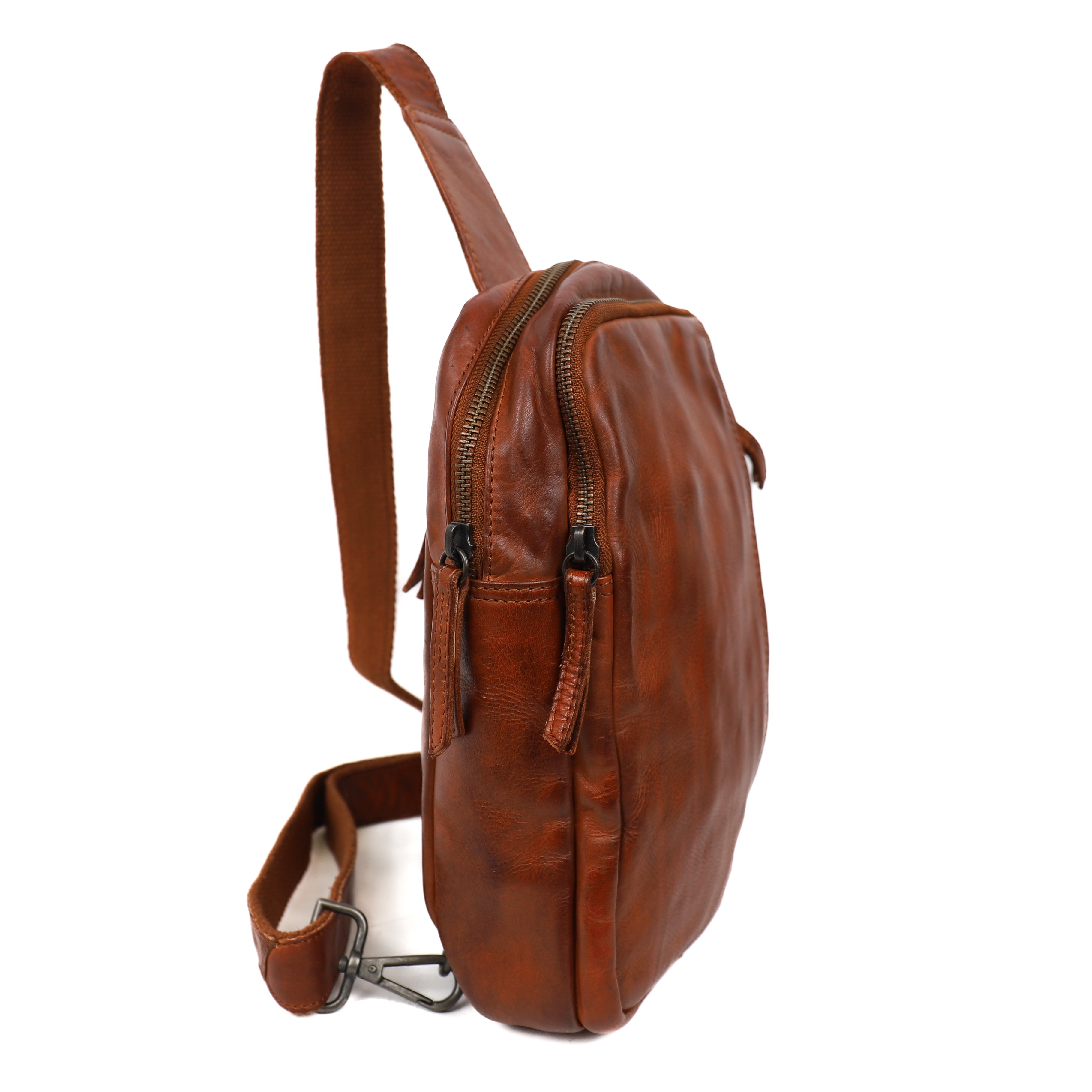 Crossbody tas 'Stefan' cognac Cognac