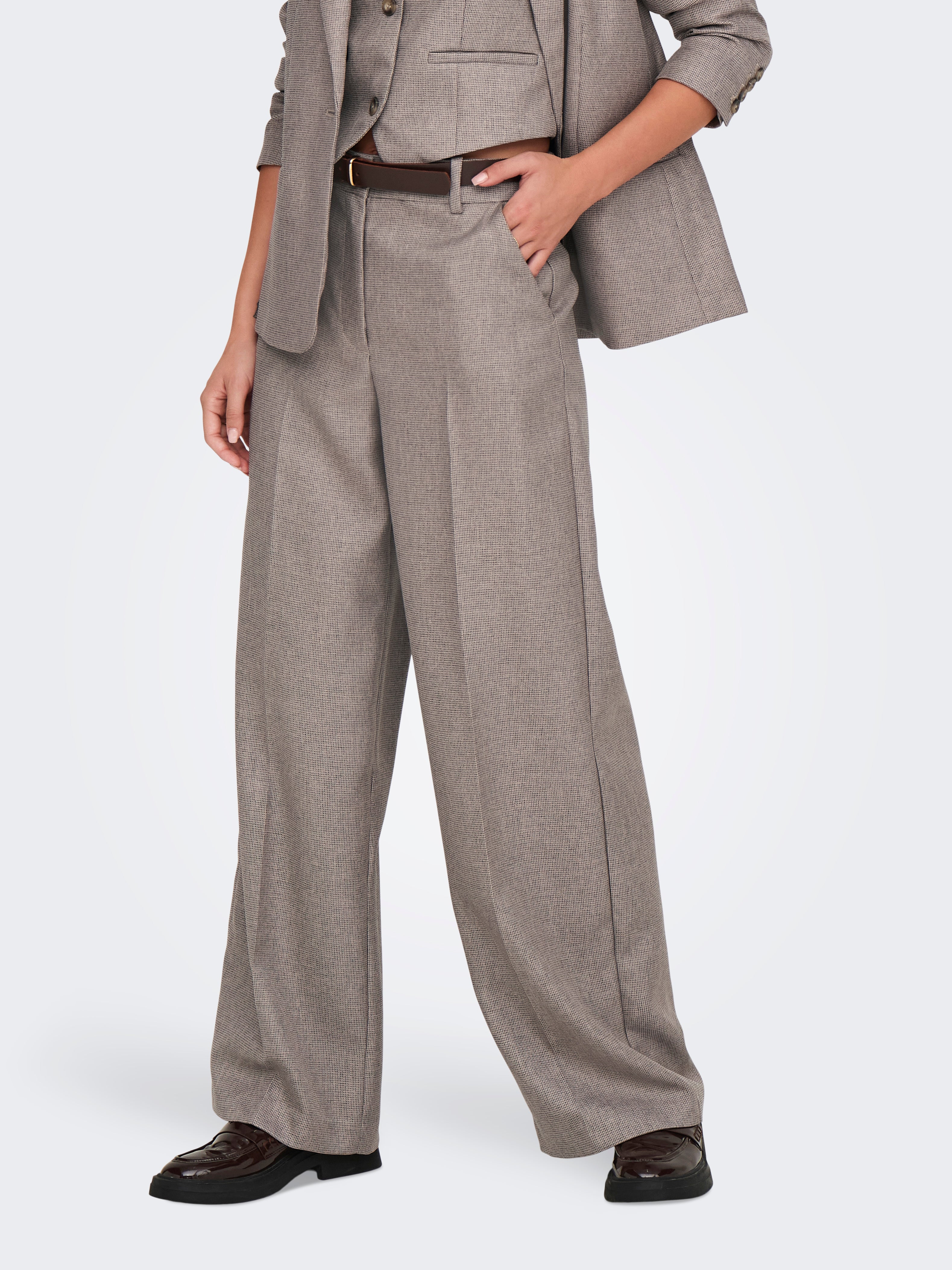 JDYAURA Hohe Taille Gerade geschnitten Hose Malt Ball