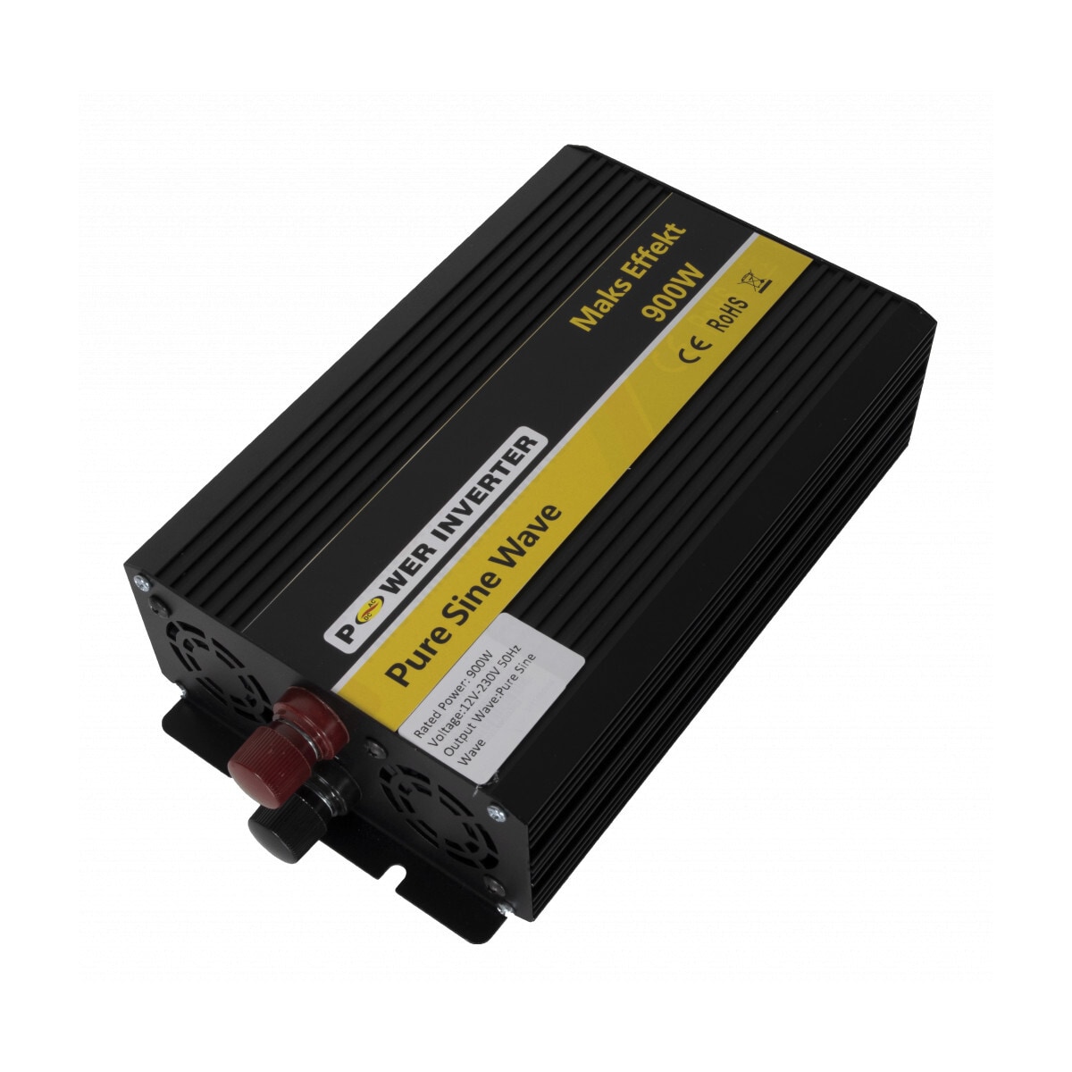 POWER Inverter 12V 900W Ren Sinus - m/fjernkontroll