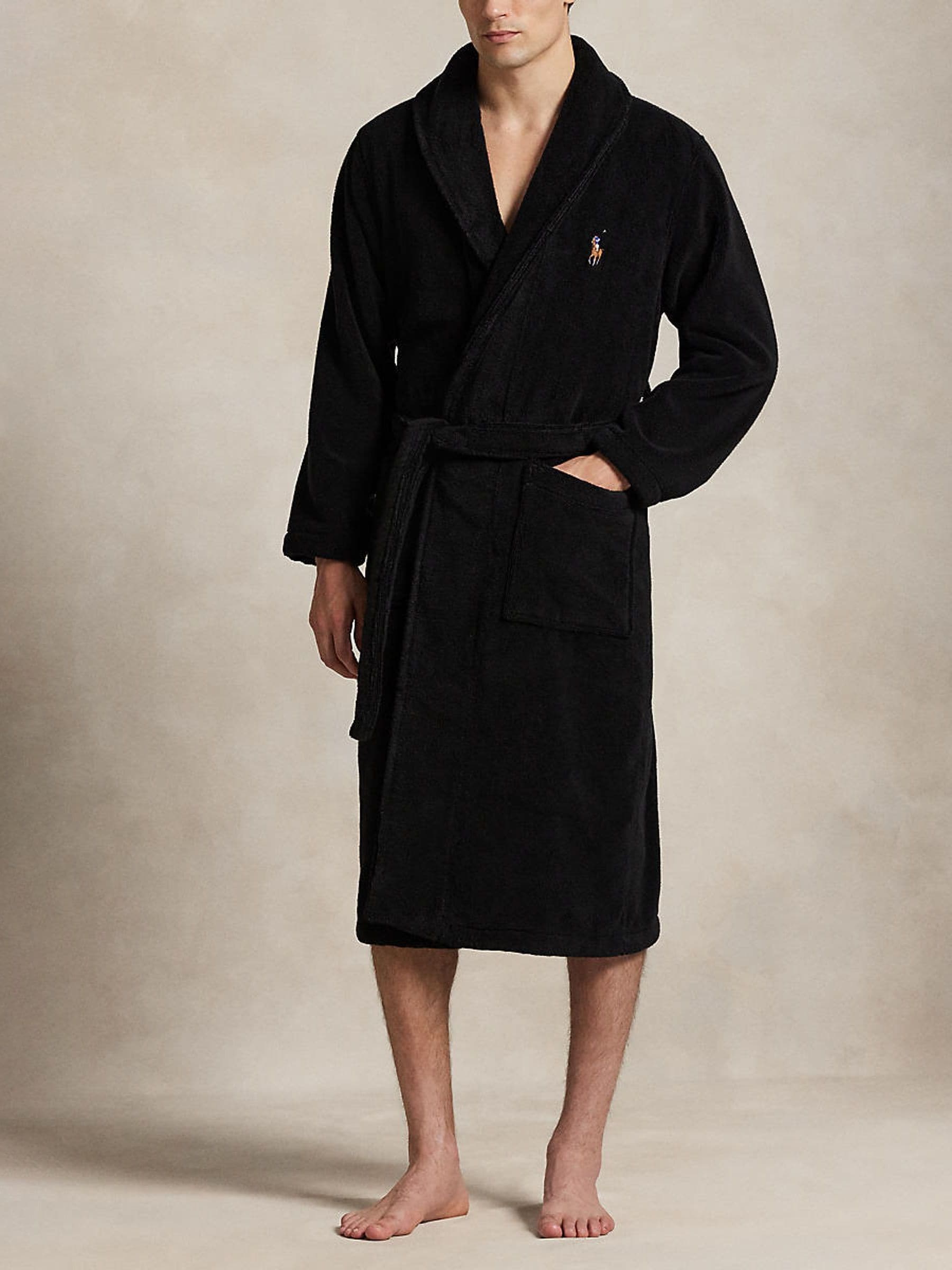 Polo Ralph Lauren Martini Bear Print Embroidered Towelling Robe