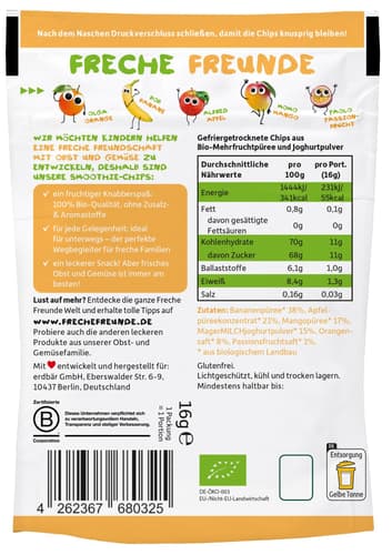 Freche Freunde Bio Smoothie Chips Exotik mit Joghurt