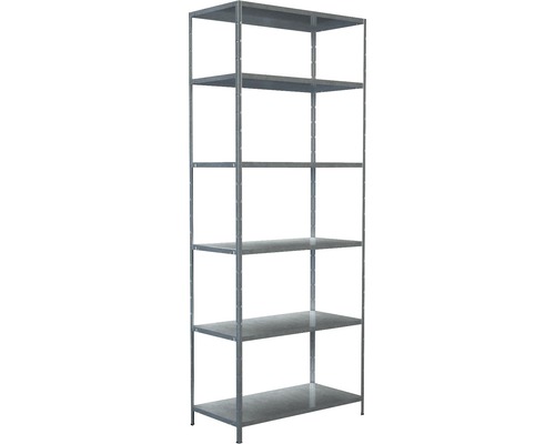 Schulte verzinkte insteekstelling, 250x100x50 cm, 6 legborden, hoekprofielen, draagvermogen 510 kg
