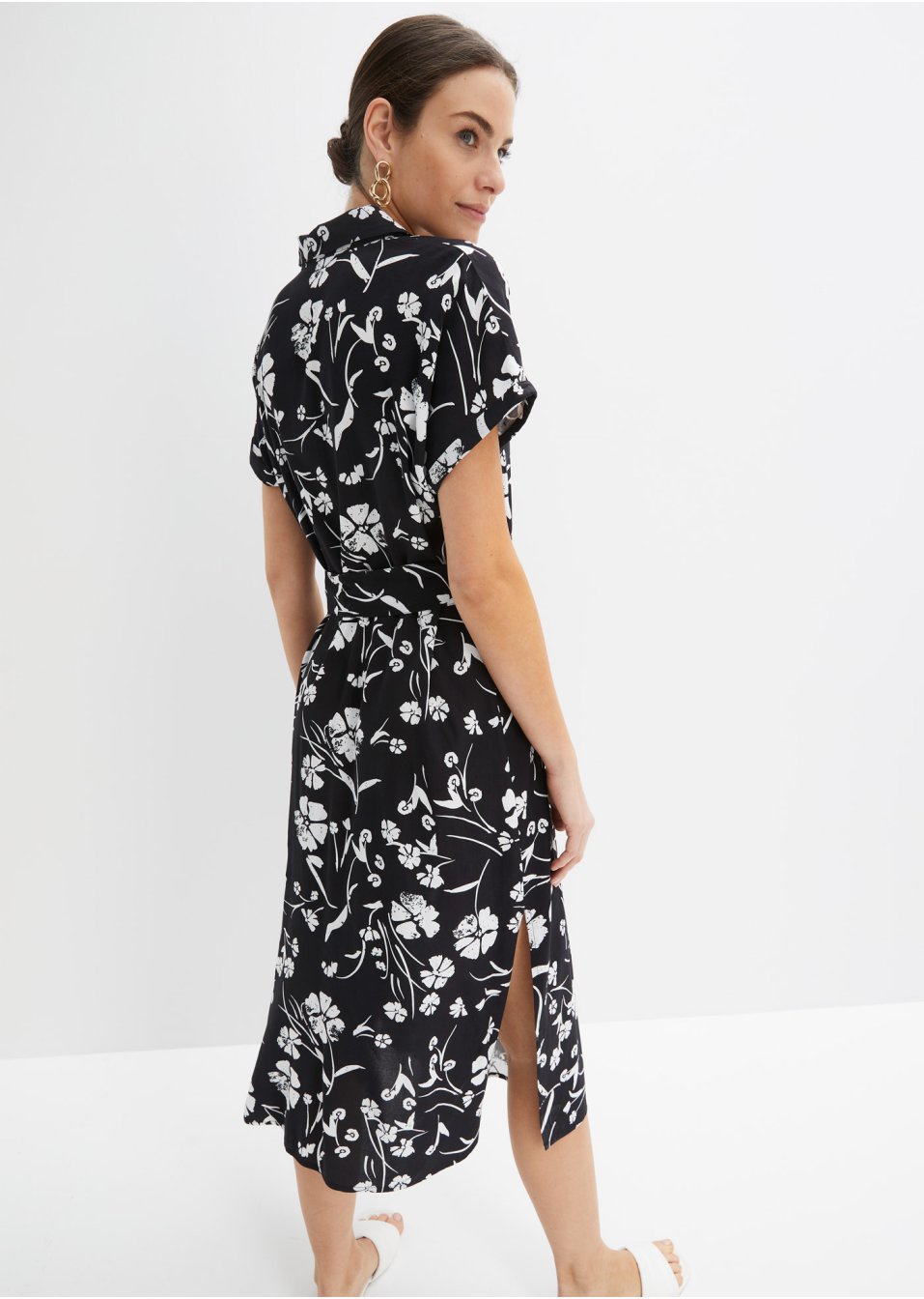 Robe-chemise imprimée en viscose