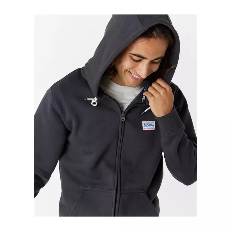 Sweat RIPCURL Horizion Zip Thru Hood Washed Black 2XL