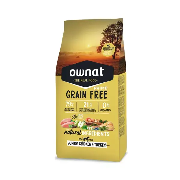 Ownat Grain Free Prime Junior Dog Frango e Peru 3kg