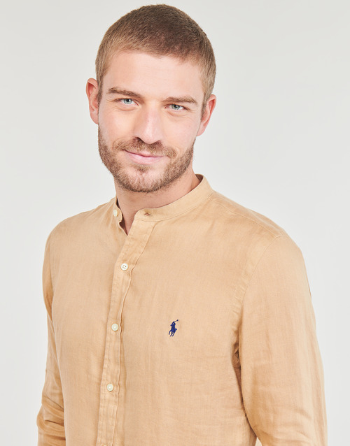 Polo Ralph Lauren - CHEMISE AJUSTEE SLIM FIT EN LIN COL MAO Camel