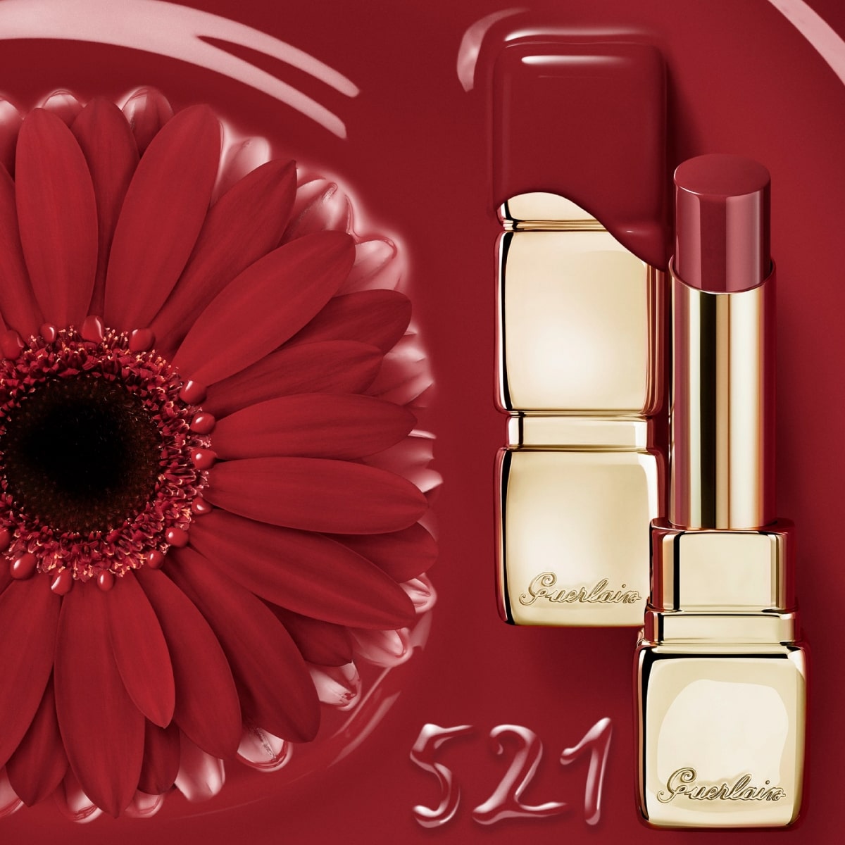GUERLAIN KissKiss Shine Bloom Rouge brillant 95% d'ingrédients d'origine naturelle*