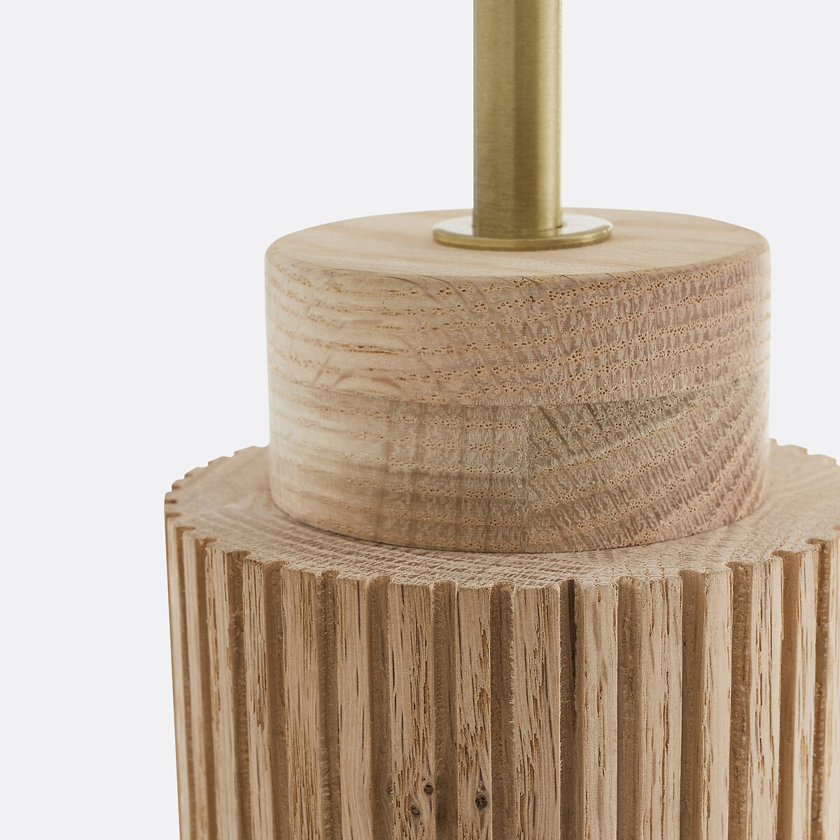 LA REDOUTE INTERIEURS<br>Candeeiro de mesa em carvalho, metal e linho, Idna