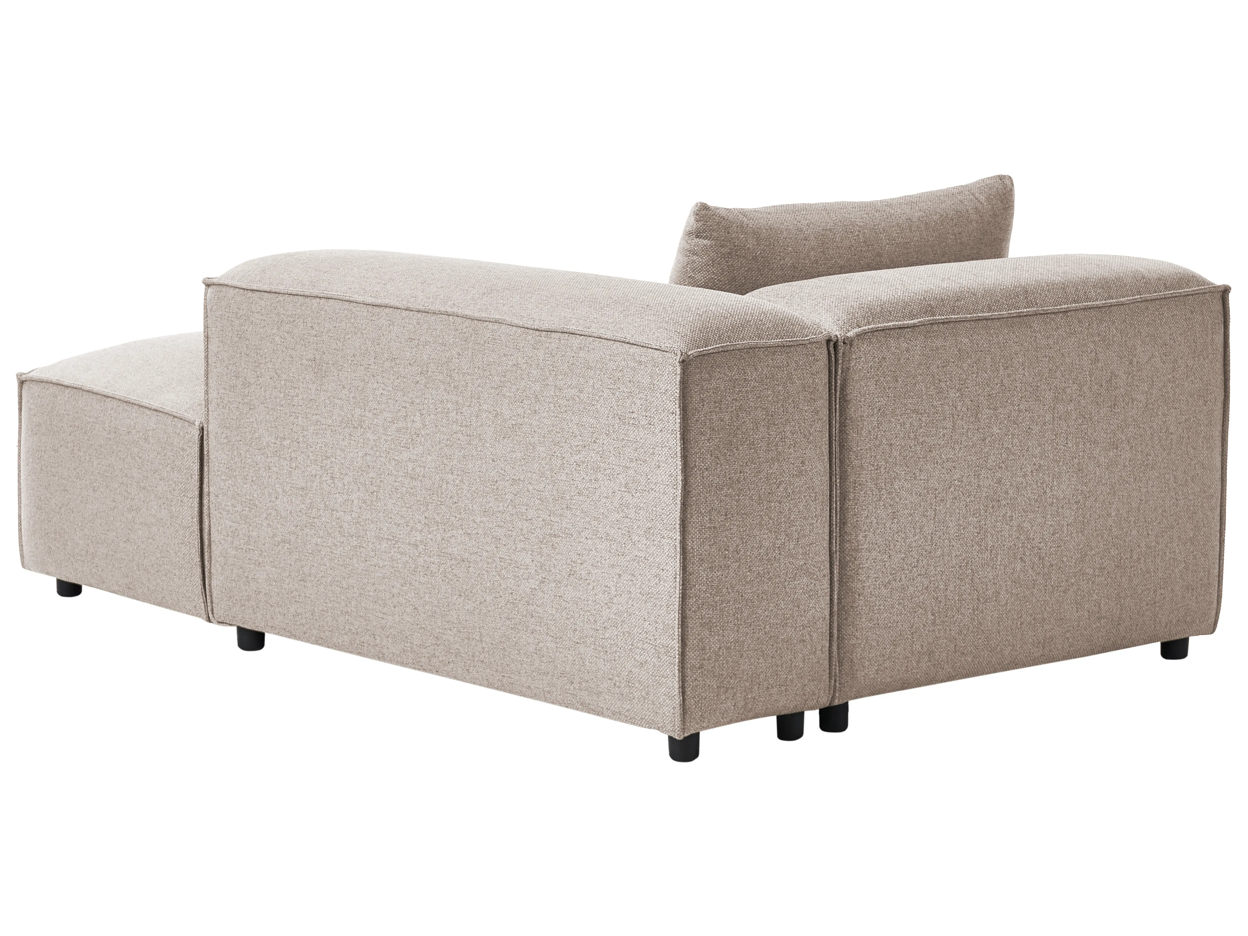 Linkszijdige chaise longue BRANDE Stof Lichtbruin