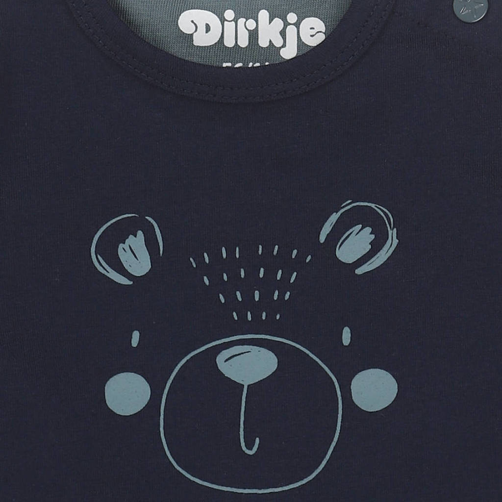 Dirkje baby longsleeve met katoen donkerblauw/grijsgroen