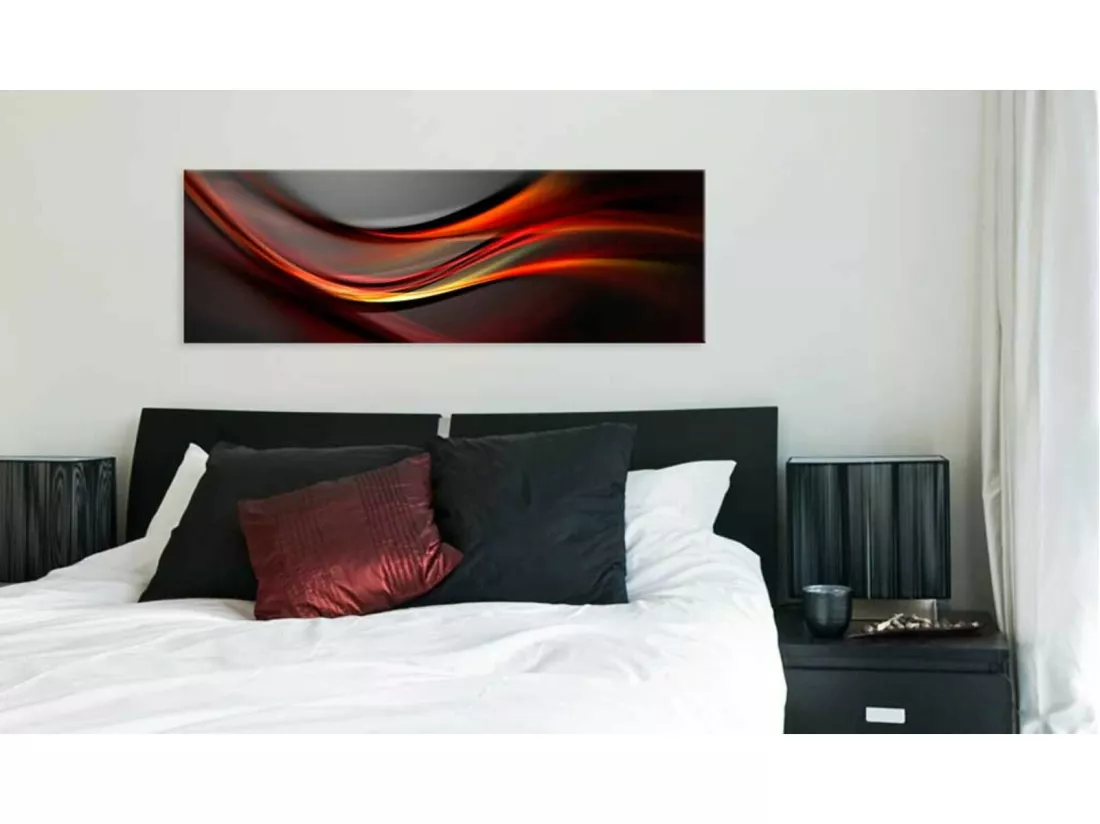 Tableau marée ambrée - 135 x 45 cm