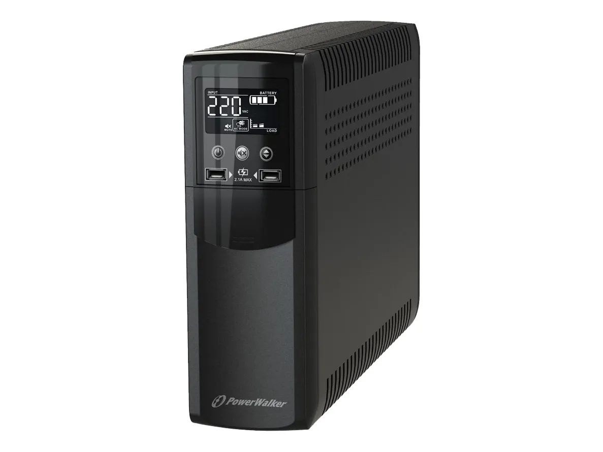 PowerWalker VI 1000 CSW IEC - UPS - AC 170 - 280 V - 600 Watt - 1000 VA - 10 At - USB - output-stikforbindelser: 8