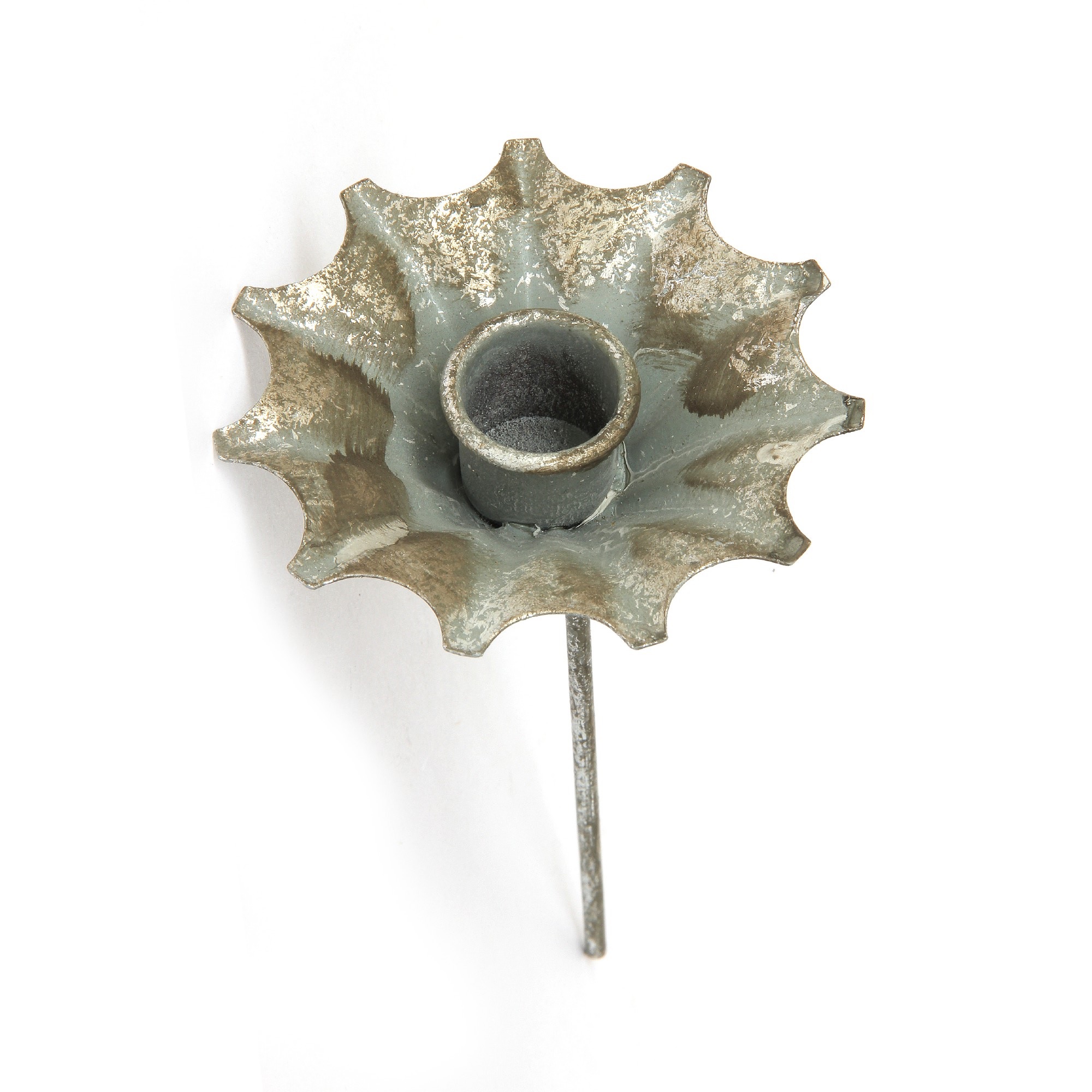 Kerzenstecker 'Anastasia', antik silber, Ø 10 cm, H 18 cm günstig bestellen
