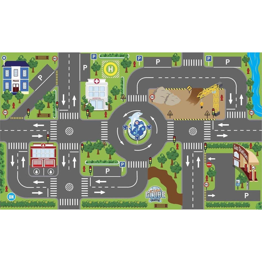 Kids Globe verkeerskleed met LED verkeerslichten - 72 x 120 cm