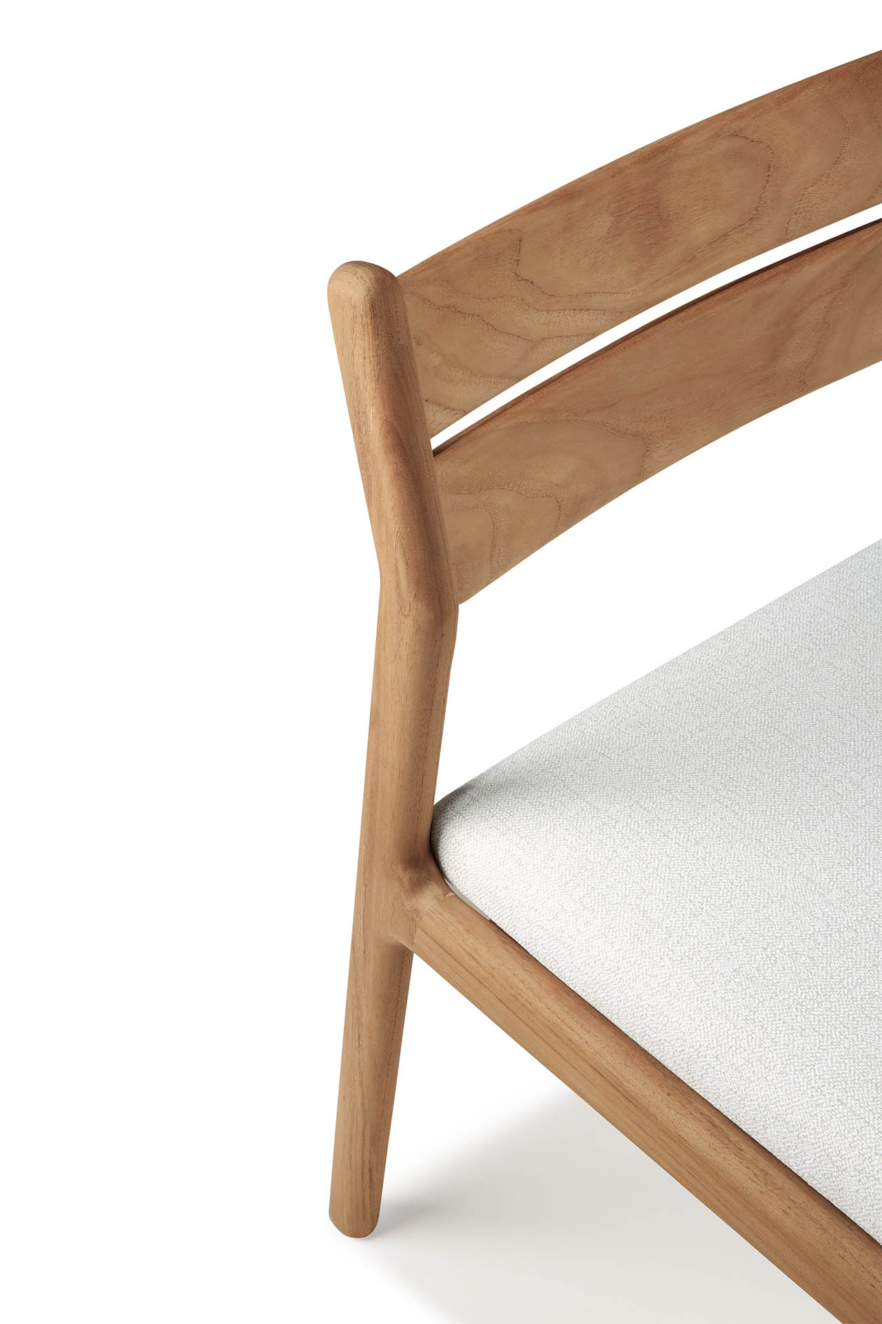 Teak Jack stoel zonder armleuning - outdoor - met off white kussen