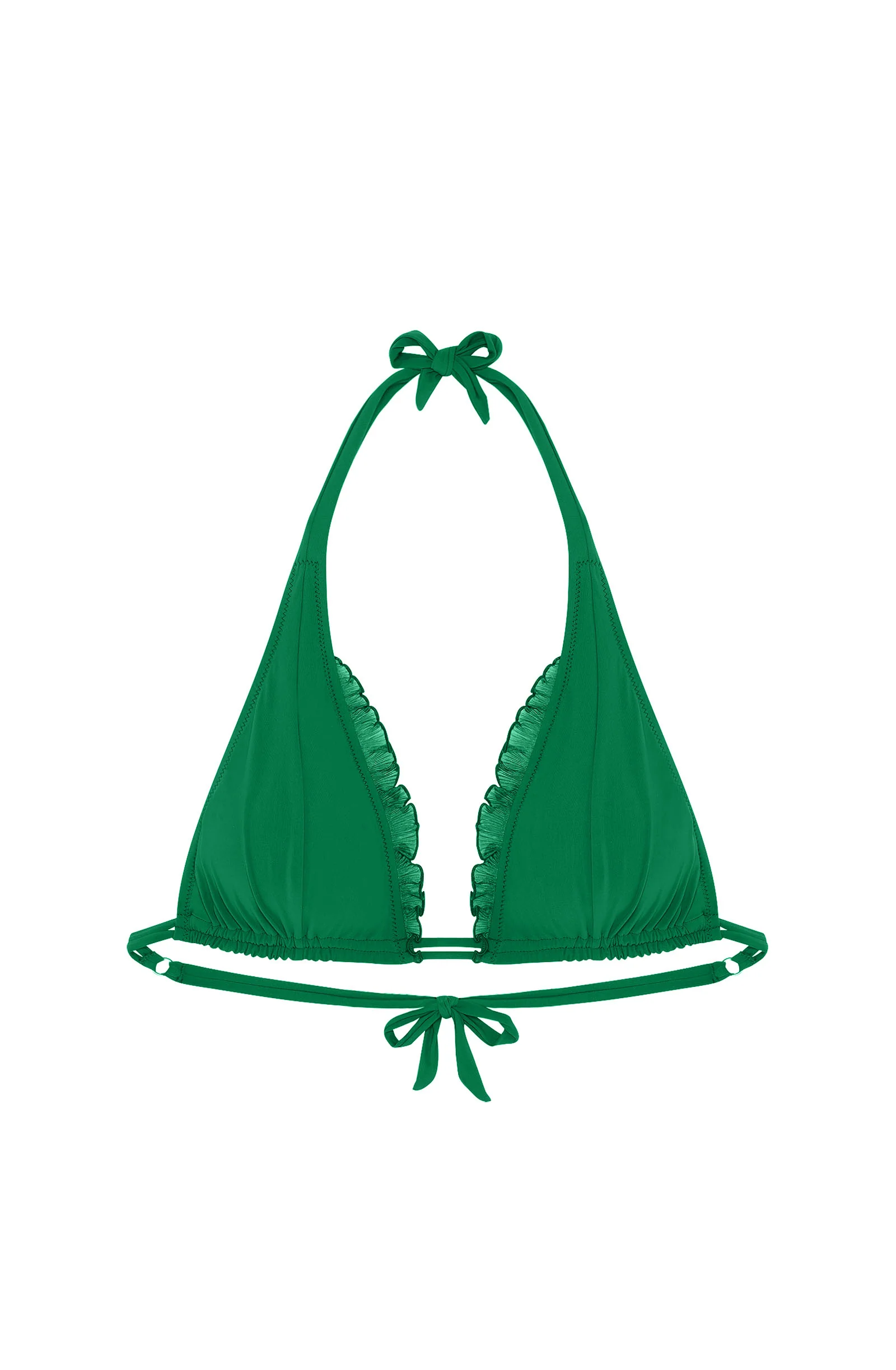 maelys Haut de maillot de bain triangle jade à volants Jade
