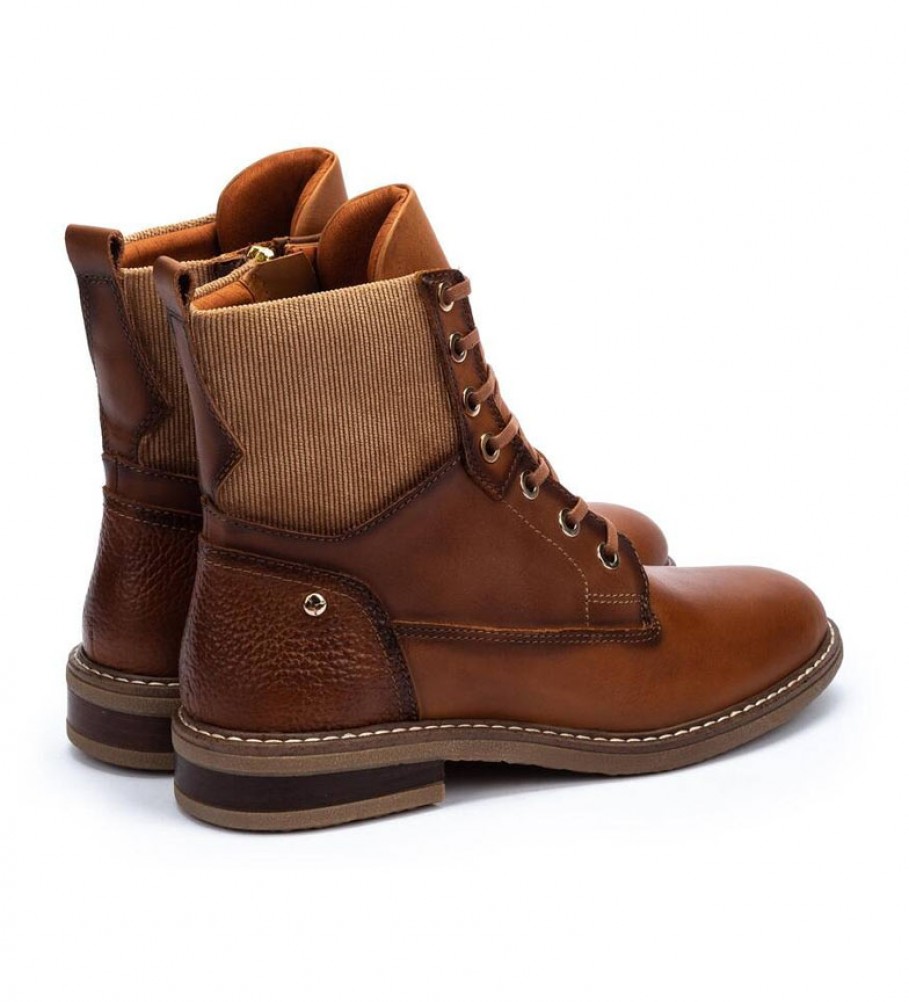 Botas de tornozelo Pikolinos Aldaya em couro cor de camelo