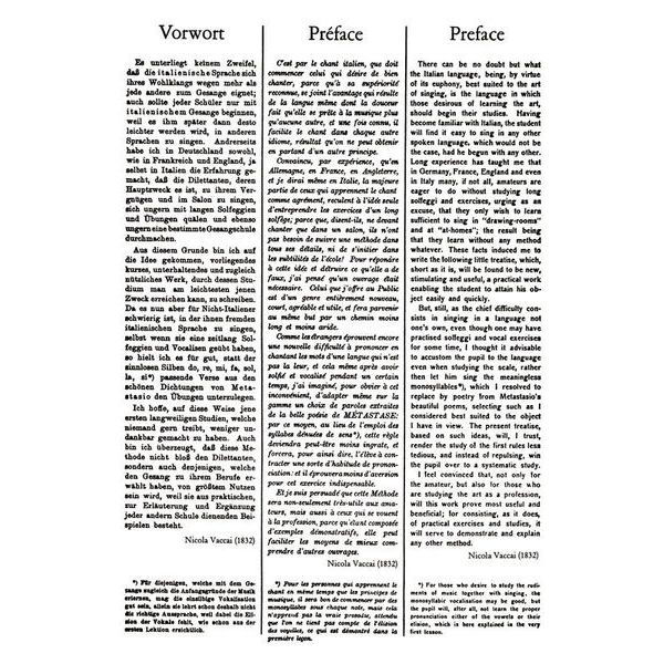 Edition Peters Vaccai Metodo Canto Medium