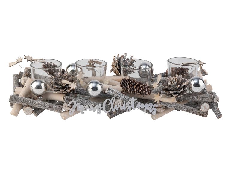 Kerstkrans met 4 waxinelichthouders