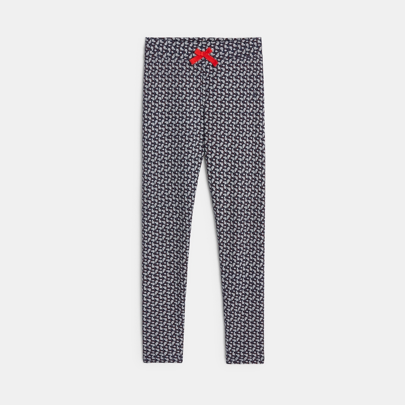 Leggings imprimés en jersey rouge fille