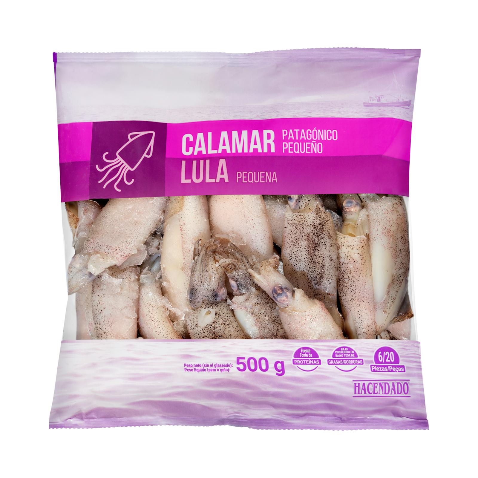Petit calamar de Patagonie Hacendado, ultra surgelé