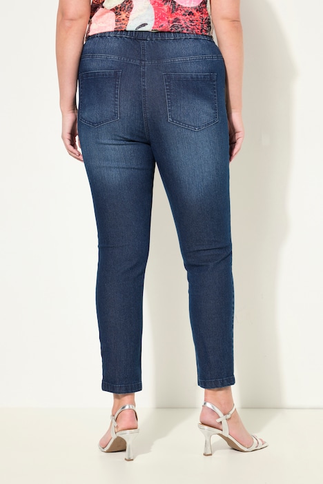 Jeggings, Slim Fit, mit Glitzersteinchen-Gesicht