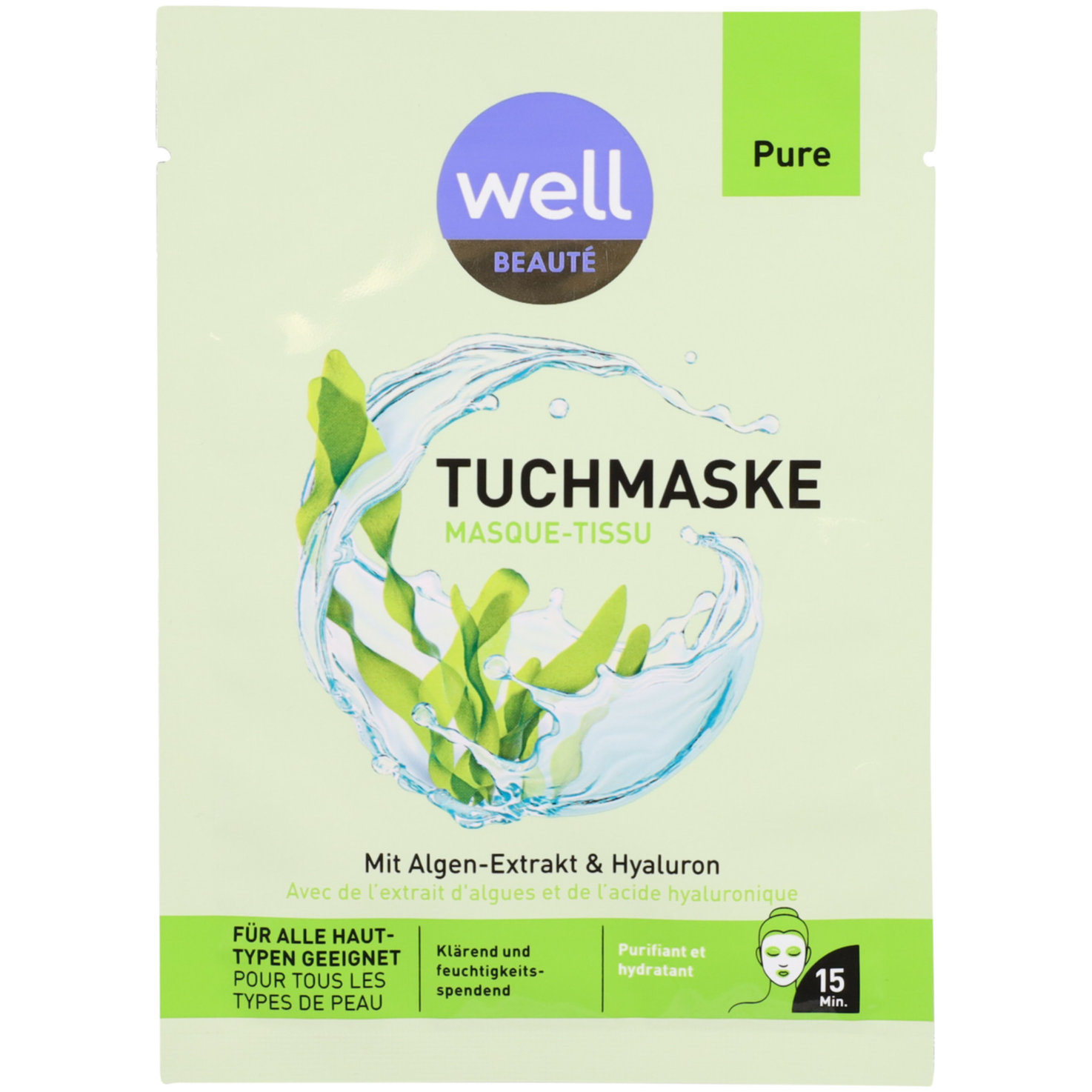 Well Tuchmaske mit Algen-Extrakt und Hyaluron