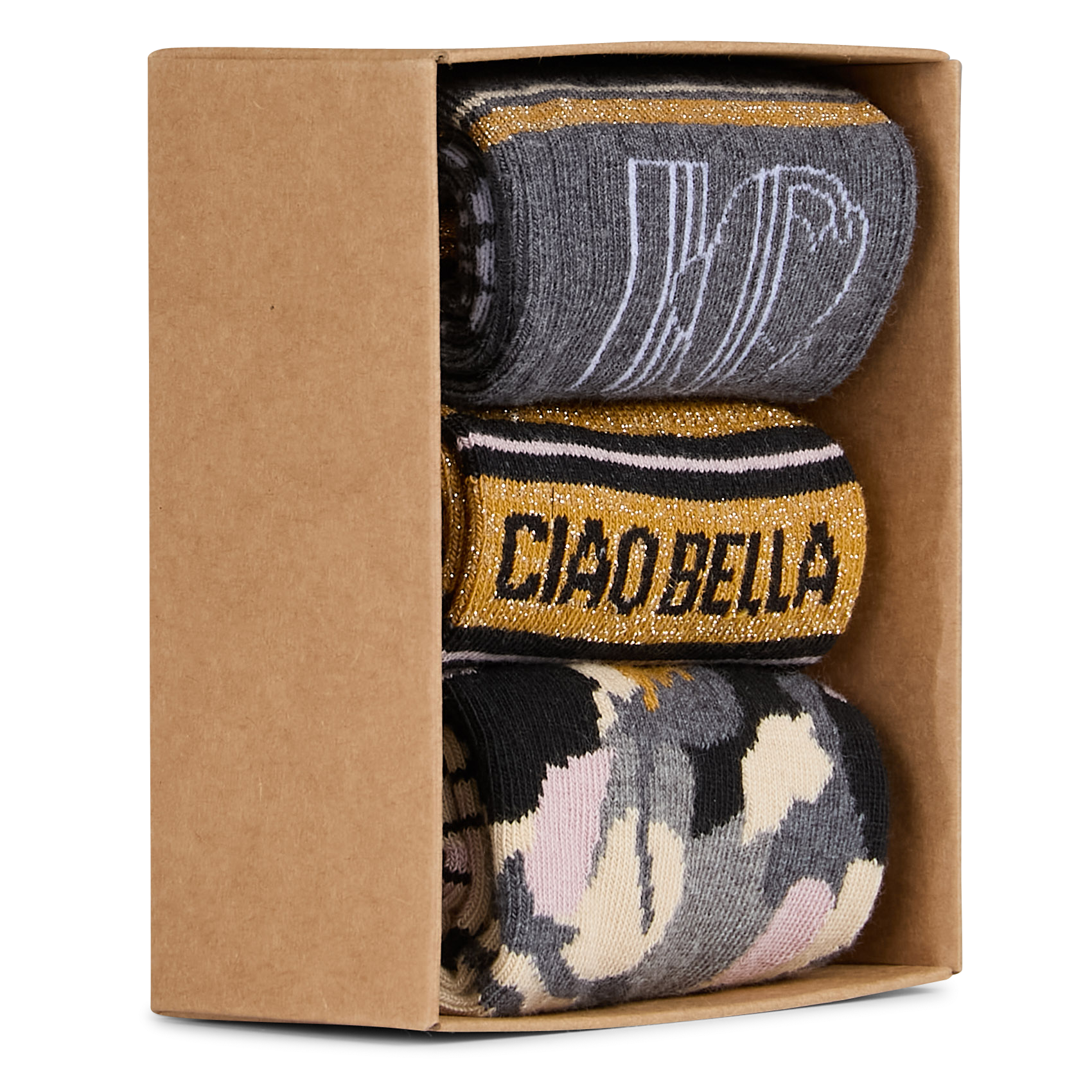 Lot de trois paires de chaussettes en coton mélangé | Jaune
