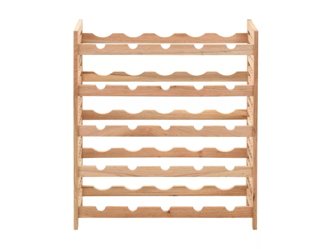 Casier à bouteilles pour 25 bouteilles Bois de noyer 63x25x73cm