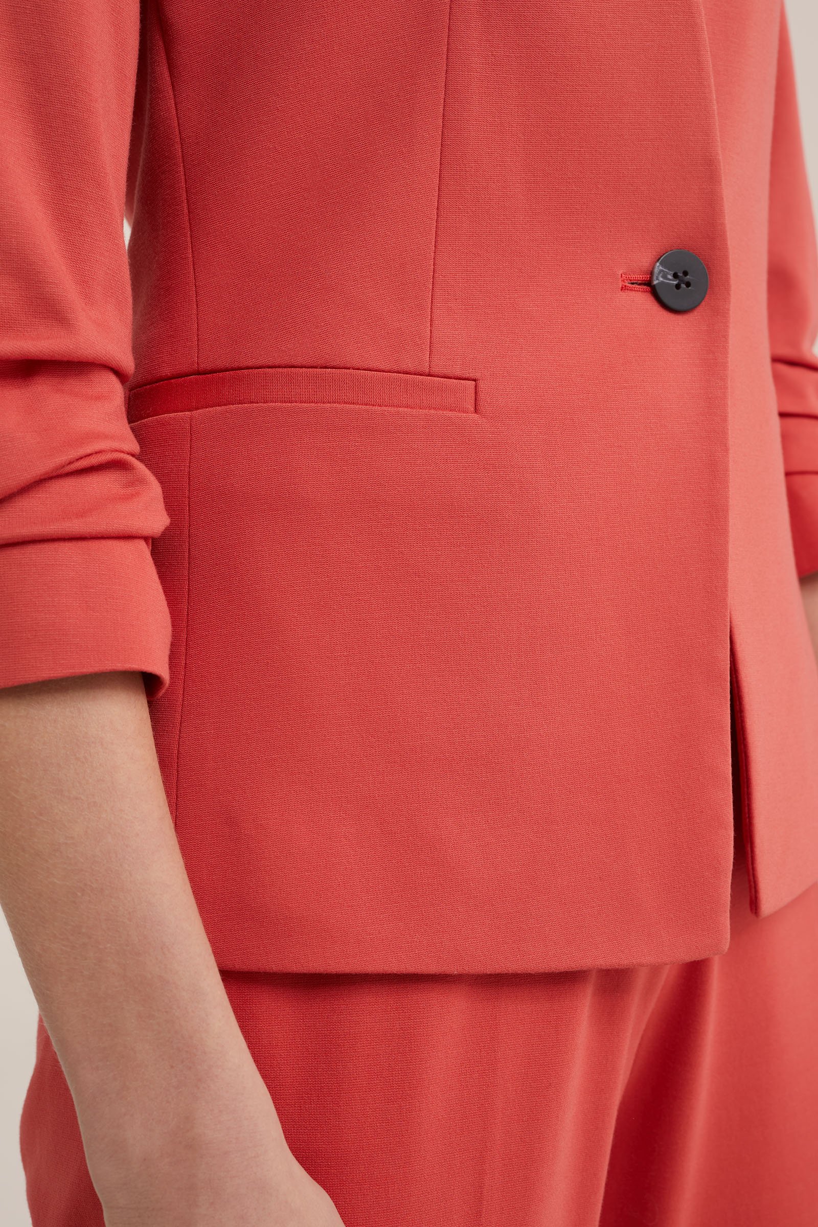 getailleerde jersey blazer met rimpeleffect WE Fashion Rood