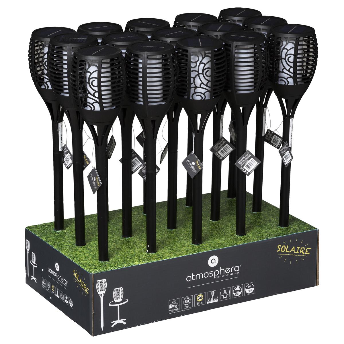 BALISE TORCHE SOLAIRE NOIR H.78CM