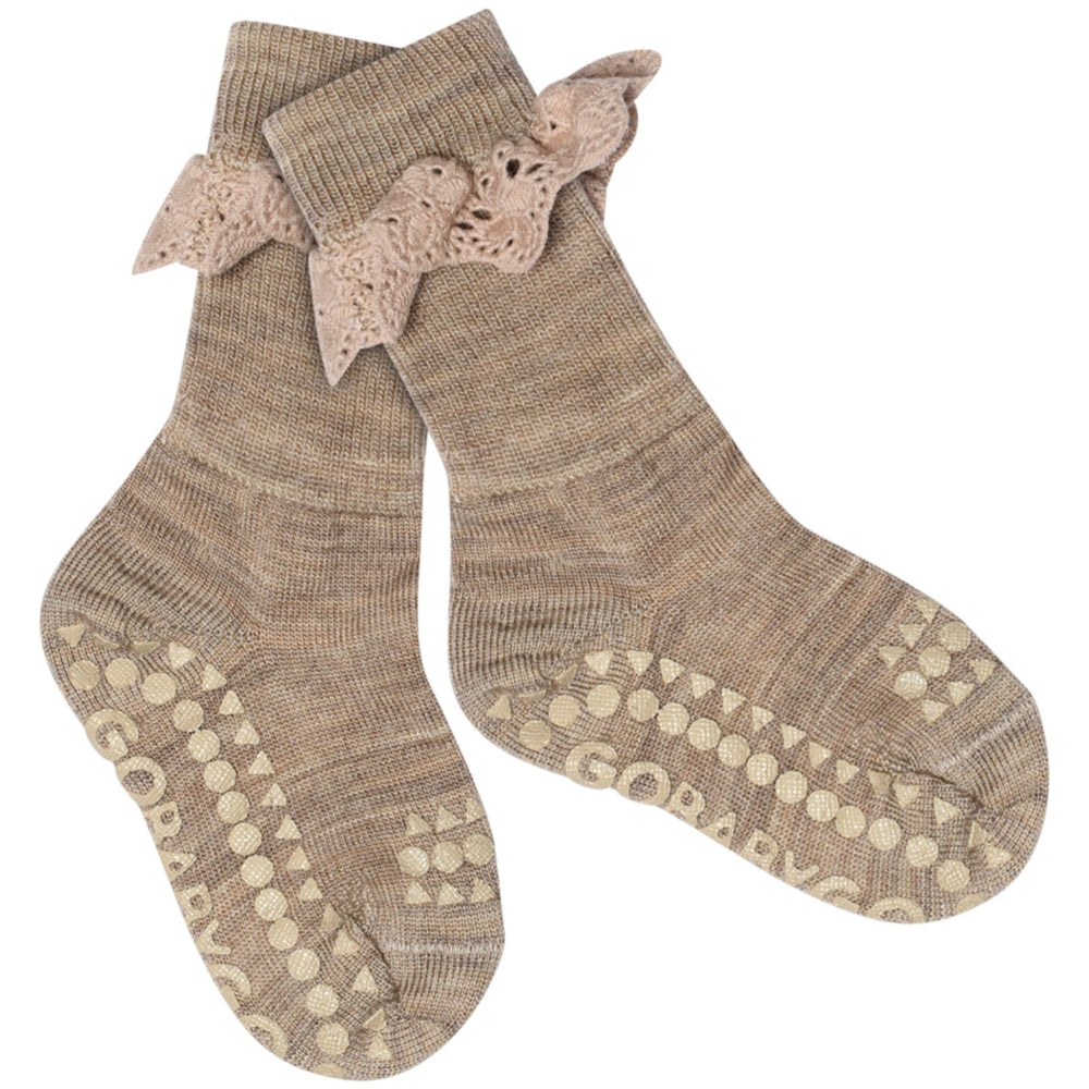 Køb Gobabygo Sand Non-Slip Strømper I Merino Uld Lace
